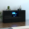 Modern Black Sideboard High Gloss 3 Door Buffet Storage Cupboard Cabinet w/LED
