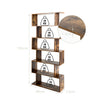 6-tier Bookcase Industrial S-Shaped Bookshelf Wooden Storage Display Shelf Home