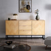 Rustic Chest Drawers Rattan Woven Sideboard Vintage Side Cabinet Storage Hallway