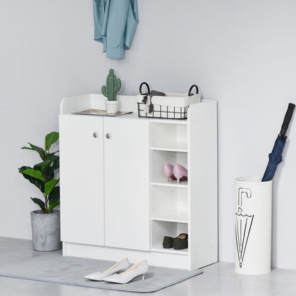 Shoe Storage Cabinet Footwear Rack Stand Organiser w/Adjustable Shelves White