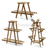 3 Tier Outdoor Wooden Flower Plant Pot Shelf Stand Folding Display Ladder Garden