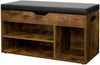 Vintage Shoe Bench with Cushion Storage Bench with Padded Seat Shelves LHS30BX