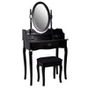 Nishano Dressing Table 3 Drawer Stool Black Mirror Bedroom Makeup Desk Dresser