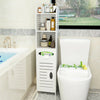 White Bathroom Cabinet Free Standing Cupboard Storage Unit 3/4 Tiers With 1 Door