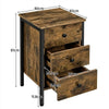 Nightstand Bedside Table 3 Drawer Cabinet Storage Table for Bedroom Rustic Brown