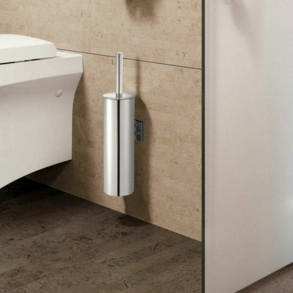 STAINLESS STEEL WALL MOUNTED HOME BATHROOM TOILET CLEANING BRUSH AND HOLDER SET