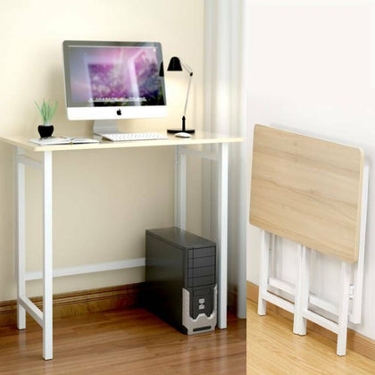 Folding Compact Computer Table Study Home Office Workstation Game Desk Metal MDF