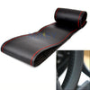 DIY Car Steering Wheel Cover With Needles Thread Black/Red Genuine Leather Sport