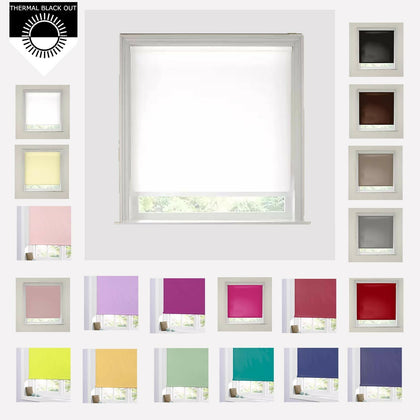 BLACKOUT ROLLER BLINDS - EASY FIT TRIMMABLE ( 20 Plus Colours)