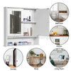White Bathroom Wall Cabinet Storage Unit Cupboard with Mirror Wooden Shelves UK
