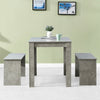 Dining Table and Bench Set Solid Dining Room Unit Kitchen Furniture Grey Home