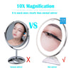LED 10x Magnifying Make Up Cosmetic Mirror Vanity With Light Illuminated Small