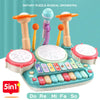 5 in 1 Electronic Kids Drum Set Baby Musical Instruments Toys Toddler w/ Light