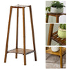 Indoor Corner Plant Stand Pot Holder Wooden Flower Shelf 2 Tier Display Rack UK