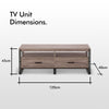 TV Unit Cabinet Stand Dark Wood Effect w/ Storage Drawers & Shelves | VonHaus