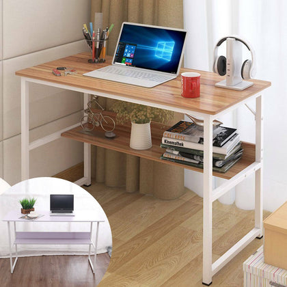 Home Computer Office PC Desk Writing Table Workstation Wood Bookshelf Furniture