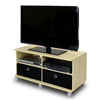 Furinno Andrey Entertainment Center with Bin Drawers, Steam Beech/Black