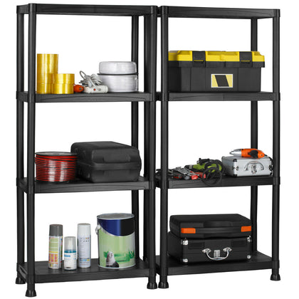 VonHaus Plastic Shelving Garage Racking Unit 4 Tier Lightweight Pack of 2