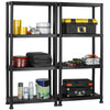 Plastic Shelving Garage Racking Unit 4 Tier Lightweight Pack of 2