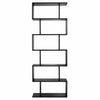 Wood Bookcase Bookshelf S Shape 6 Tier Shelves Free Standing Shelving Storage
