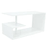 Modern White High Gloss Rectangle Coffee Tea Table Display Shelf with LED Light