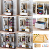 Heavy Duty Large Open Wardrobe Clothes Rail Rack Coat Hanging Garment Shelf