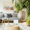 LUXURY WOODEN FOOTSTOOL OTTOMAN POUFFE STOOL FOOT REST PADDED SEAT BEDROOM ROUND