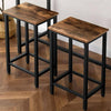 2x Vintage Industrial Bar Stools Chair Retro Kitchen Countertop Wood Seat Metal