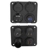 4 Gang ON-OFF Toggle Switch Panel 2 USB 12V Fit Marine Truck Camper Cars Boat UK