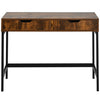COMPUTER DESK WITH 2 STORAGE DRAWERS HOME OFFICE STUDY WRITING DESK WOODEN TABLE