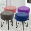 Velvet Padded Footstool w/ Metal Hairpin Legs Living Room Bedroom Hallway Stool