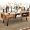 Coffee Table Mid-Century Modern Accent Desk w/1 Drawer & Storage Shelf Reception