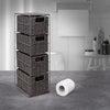 Woodluv 4 Drawer Paper Rope Storage Unit for Bathroom & Bedroom, Grey