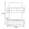 2 Tier Wall Bathroom Shower Towel Storage Basket Rack Kitchen Caddy Shelf Holder