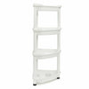 4 TIER CORNER CABINET SHOWER CADDY BATHROOM STORAGE RACK SHELF ORGANISER WHITE