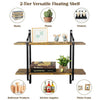 Floating Wall Shelves Rustic Wood Shelf Metal Hanging Storage Rack Shelving Unit