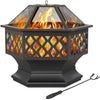 61cm Outdoor Fire Pit for Garden/Backyard BBQ/Camping Bonfire Patio Heater Blcak