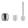 UK Stainless Steel Bathroom Toilet Brush Round Holder Free Standing Cleaning Set