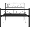 3ft Single Metal Bed Frame Iron Platform Bed w/ Headboard Slatted Support Black