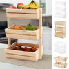 Wooden Natural/White Vegetable Fruit Basket Stacking Container Storage Shelf NEW