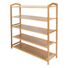 5‑Layer Home Shoe Rack 20 Pairs Storage Organiser Shelf Bamboo w/ Foot Pads