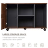Rolling Wheels File Cabinet with Printer Stand and Open Shelf for Home Office
