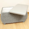 Pair Of Grey Storage Trunks/Benches Woven Blanket Box/Stool Bedding Toy Chest