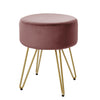 Velvet Padded Round Pouffe Stool Dressing Table Chair Hairpin Legs Footstool