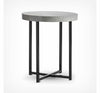 Concrete-Look Round Side Table Modern Lightweight Contemporary Furniture