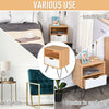 Modern Bedside Table Cabinet w/ Compartment Drawer Nightstand Metal Legs