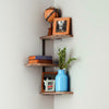 Rustic Wood Corner Shelf Home Display Storage Rack Wall Floating Shelf 3 Tier UK