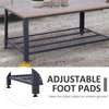 2-Tier Wooden Coffee Table Retro Industrial Style Side Desk Living Room Shelf