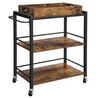 Vintage Industrial Trolley Serving Drinks Cart Wine Tray Shelves Storage Table