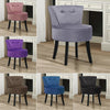 Small Curved Back Dining Chairs Velvet/Linen Upholstered Round Seat Vanity Stool